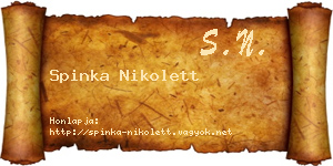 Spinka Nikolett névjegykártya